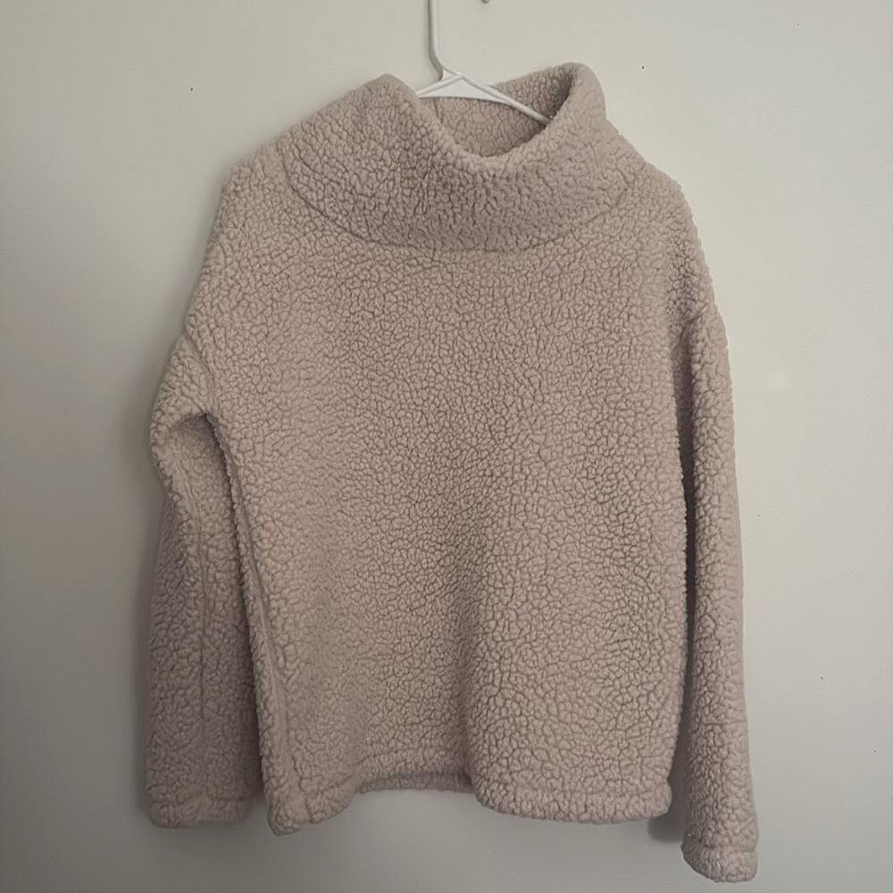 A new day fluffy light pink sweater size small.